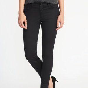 OLD NAVY ROCKSTAR Black Sateen Coated Skinny Jeans